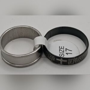 Stainless Steel Prayer Ring Set Size 17 U.S Size 8.5